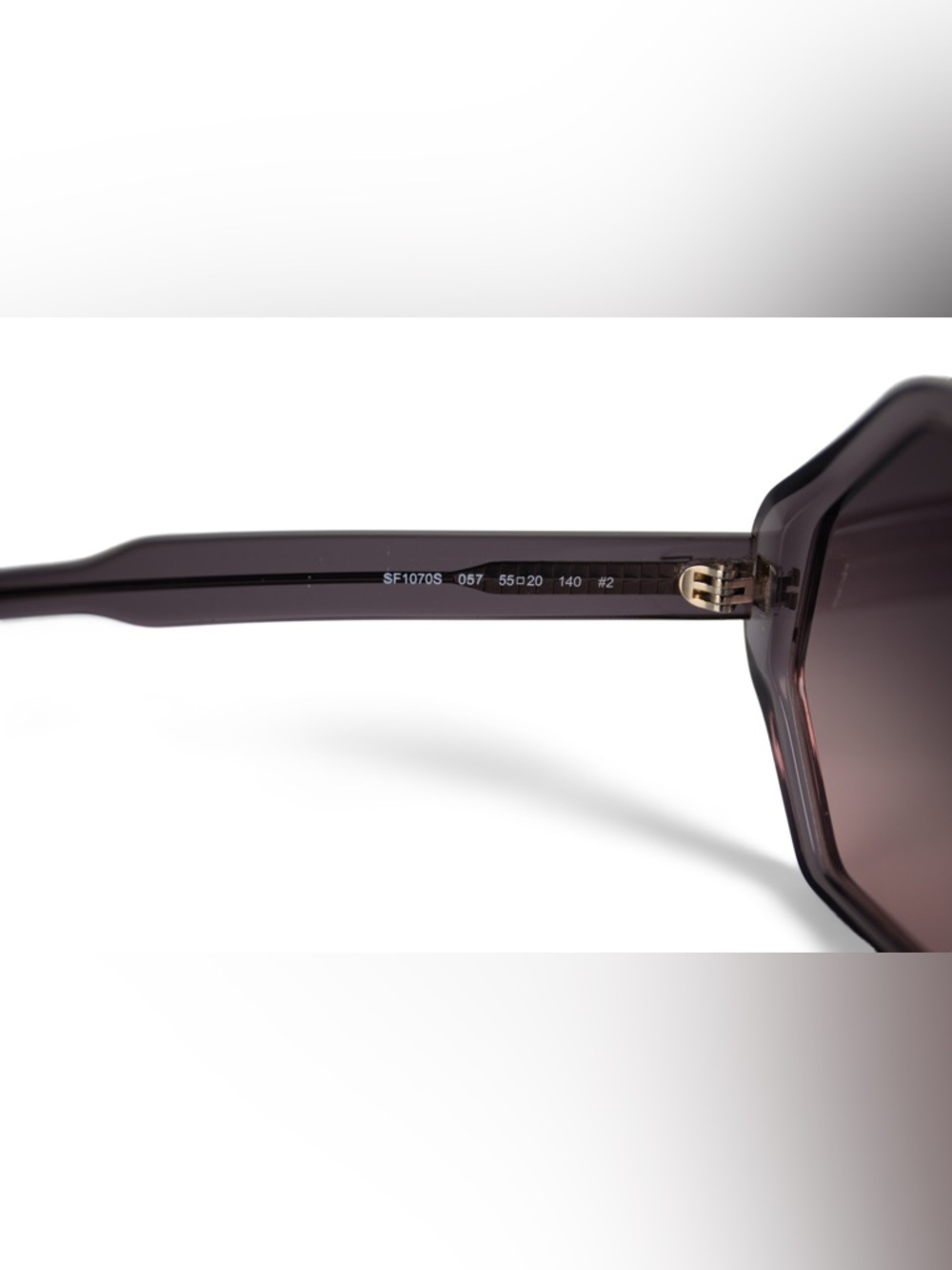 Salvatore Ferragamo Grey Hexagon Frames Gray Gradient Lenses Italian Designer - Picture 8 of 10